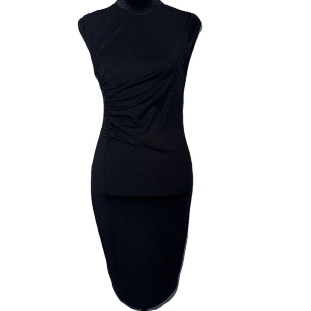 NWT J. Crew 365 Ruched Ponte Sheath Dress Size 00 Black  $128 Soft Workwear
